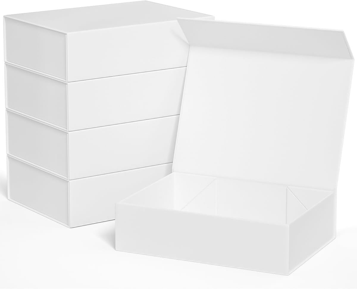 White Gift Boxes 11.9" x 8.5" x 3.3" with Magnetic Closure Lid Gift Box for Presents,Bridesmaid Gifts Boxe,Cute Boxes,Birthday Gift Box,Luxury for Gift Packaging, Magnetic Gift Boxe for Wrapping Gifts