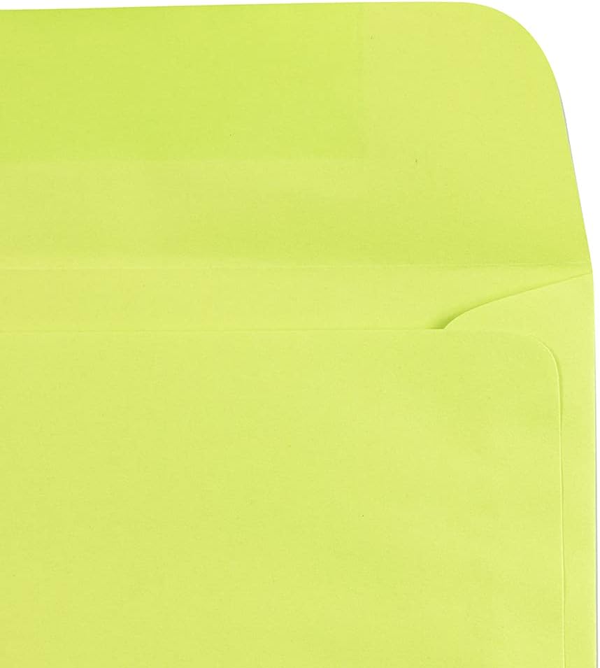 JAM PAPER 9 x 12 Booklet Colored Envelopes - Ultra Lime Green - Bulk 500/Box