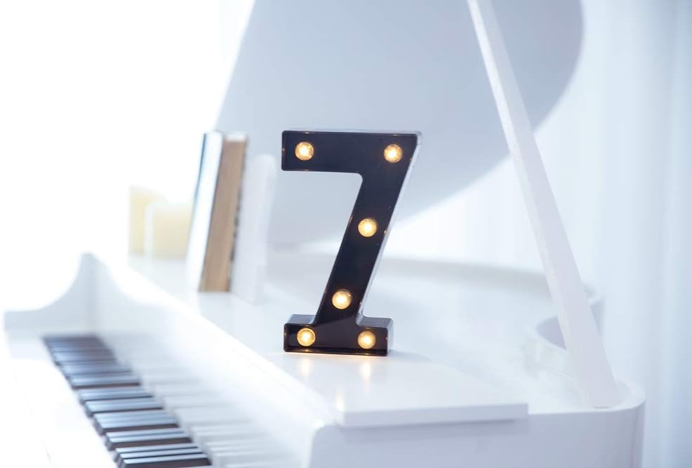 Foaky Black LED Marquee Number Lights Sign Light Up Marquee Number Lights Sign for Night Light Wedding Birthday Party Battery Powered Christmas Lamp Home Bar Decoration