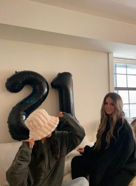 40 Inch Big Black Number 12 Balloon Birthday Decoration, Numbers 12 Helium Balloons 12 21 Celebration, Boy Girl Baby Anniversary Party Graduations Supplies Decorations