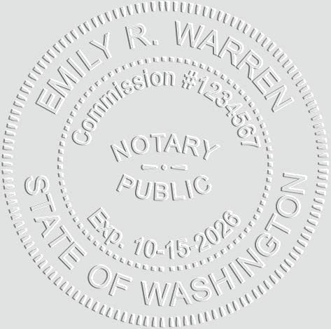 MaxMark Notary Seal Round Desk Embosser for Washington State - Includes Gold Burst Seal Labels (50 Count)