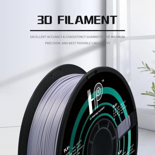PLA Filament, Silk PLA, 3D Printer Filament, PLA Filament 1.75mm Dimensional Accuracy +/- 0.02mm, 1KG Spool (2.2 lbs), Fit Most FDM Printer (Silk Silver)