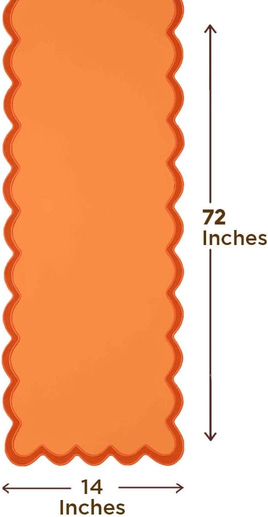 Folkulture Table Runners | Fall Table Runner 72 inches Long | 100% Cotton Table Runner for Fall Decor or Boho Decor | Orange Table Runners for Dining Room | Thanksgiving Decorations for Home