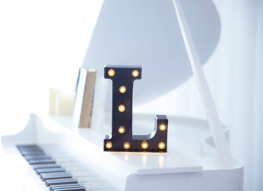Foaky Black LED Marquee Number Lights Sign Light Up Marquee Number Lights Sign for Night Light Wedding Birthday Party Battery Powered Christmas Lamp Home Bar Decoration