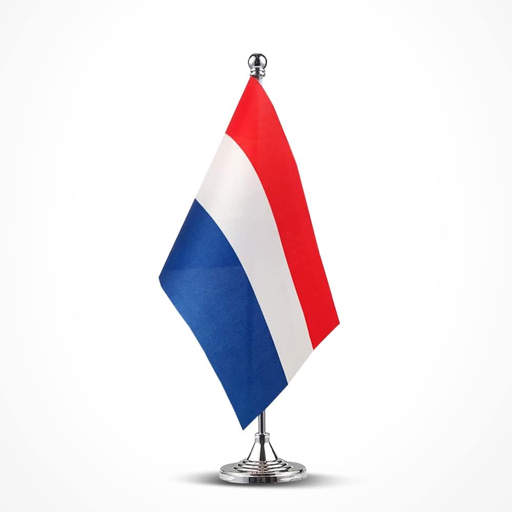 Netherlands Flag Dutch Flags, Small Mini Dutch Desk Flag, Used for Table Office Classroom Home Patriotic Events Decorations