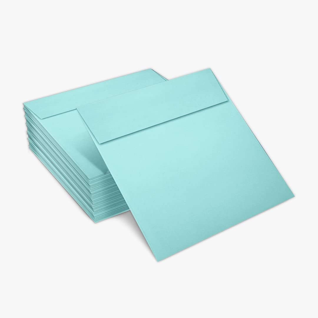 LUXPaper Square Invitation Envelopes | Peel & Press | 5 1/4" x 5 1/4" | Seafoam Blue | 80lb. Text | 50 Qty