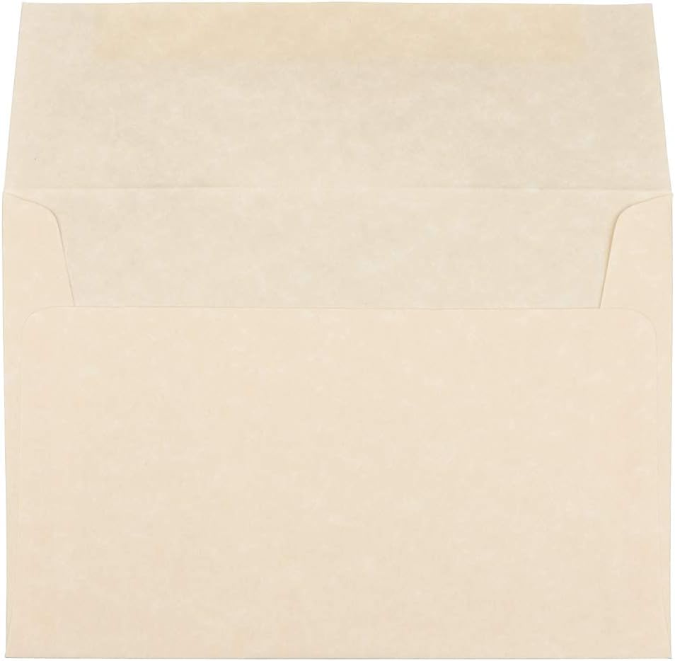 JAM PAPER A7 Parchment Invitation Envelopes - 5 1/4 x 7 1/4 - Natural Recycled - 50/Pack
