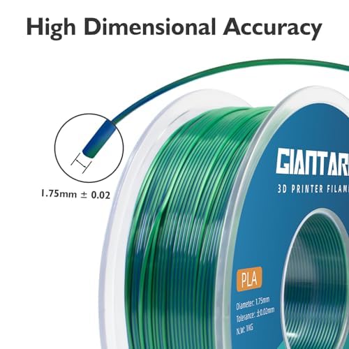 GIANTARM Dual Color PLA Filament, Silk PLA Filament 1.75mm +/-0.02mm,1KG Spool(2.2lbs) Vacuum Packaging, 3D Printing Filaments Fit Most FDM Printer