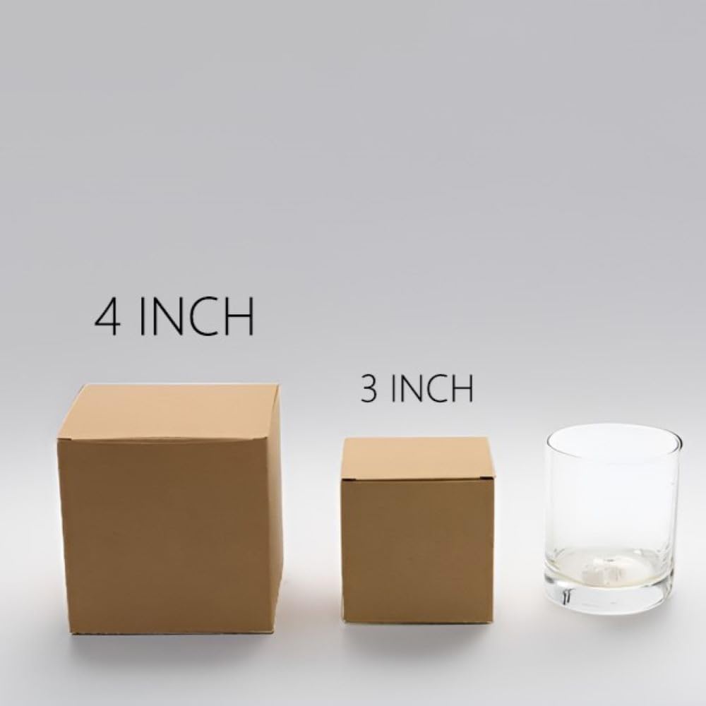 25 Pcs Brown Paper Gift Boxes, Small Candy Boxes Bulk, 4x4x4 inch Gift Box with Lids, Goodie Treat Boxes for Party Favors, Birthday Gifts, Wedding Gifts