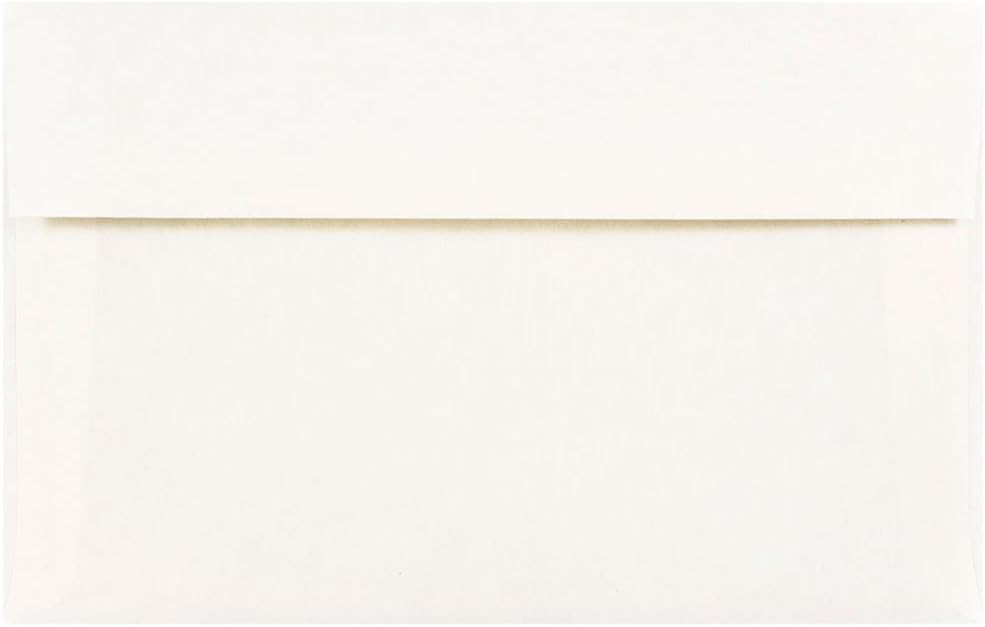 JAM PAPER A10 Parchment Invitation Envelopes - 6 x 9 1/2 - White Recycled - 50/Pack
