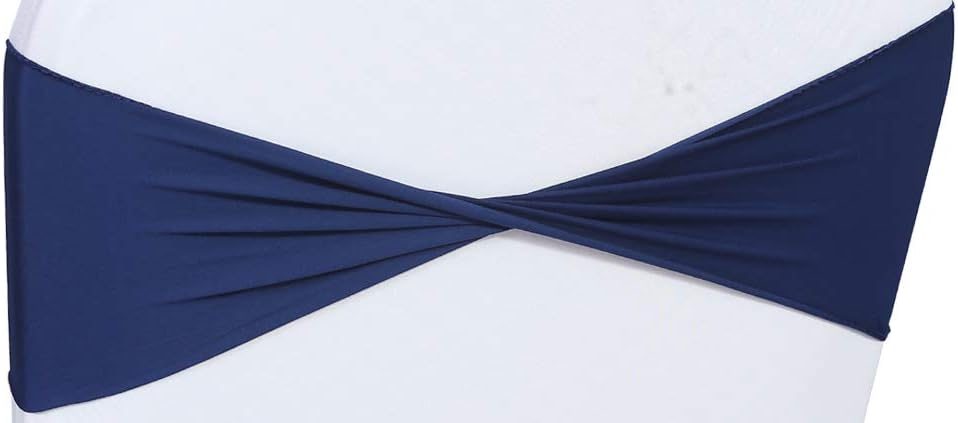 VDS Pack of 300 PCS | Navy Blue | Spandex Chair Sashes Bows Without Buckle | Stretch Elastic Banquet Universal Folding Chair Band Tie with for Wedding Party Conference Celebration Event Decoration
