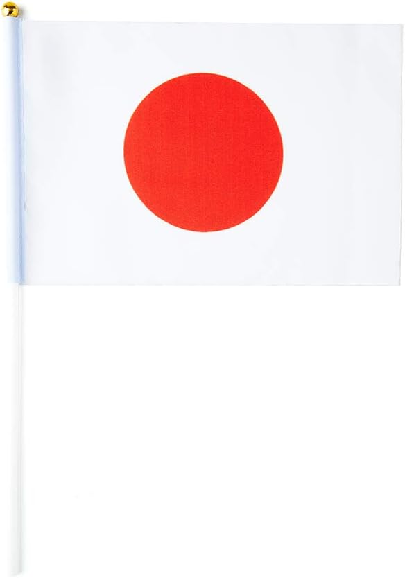 Japan Flag Japanese Flag, Small Mini Handheld Japan Flags on Stick, Ideal for Party Parades Sports Events Patriotic Festival Decorations