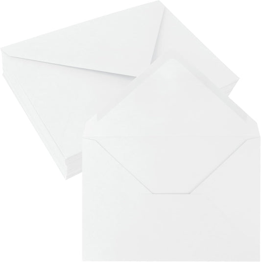 50 Pack 4x6 Envelopes Letter Size, White A4 Envelopes Self Seal for Wedding Invitation, Envelope 4.3x6.3 for Greeting Cards, Photos, Baby Shower, Graduation, Thank You Cards, Announcements
