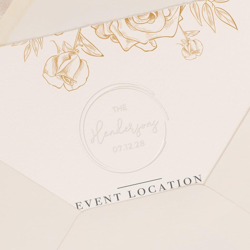 Personalized Wedding Embosser | Custom Made with Initials or Monograms for Couples | Elegant Designs for Stationery, Invitations, Napkins, and More (Design 5)