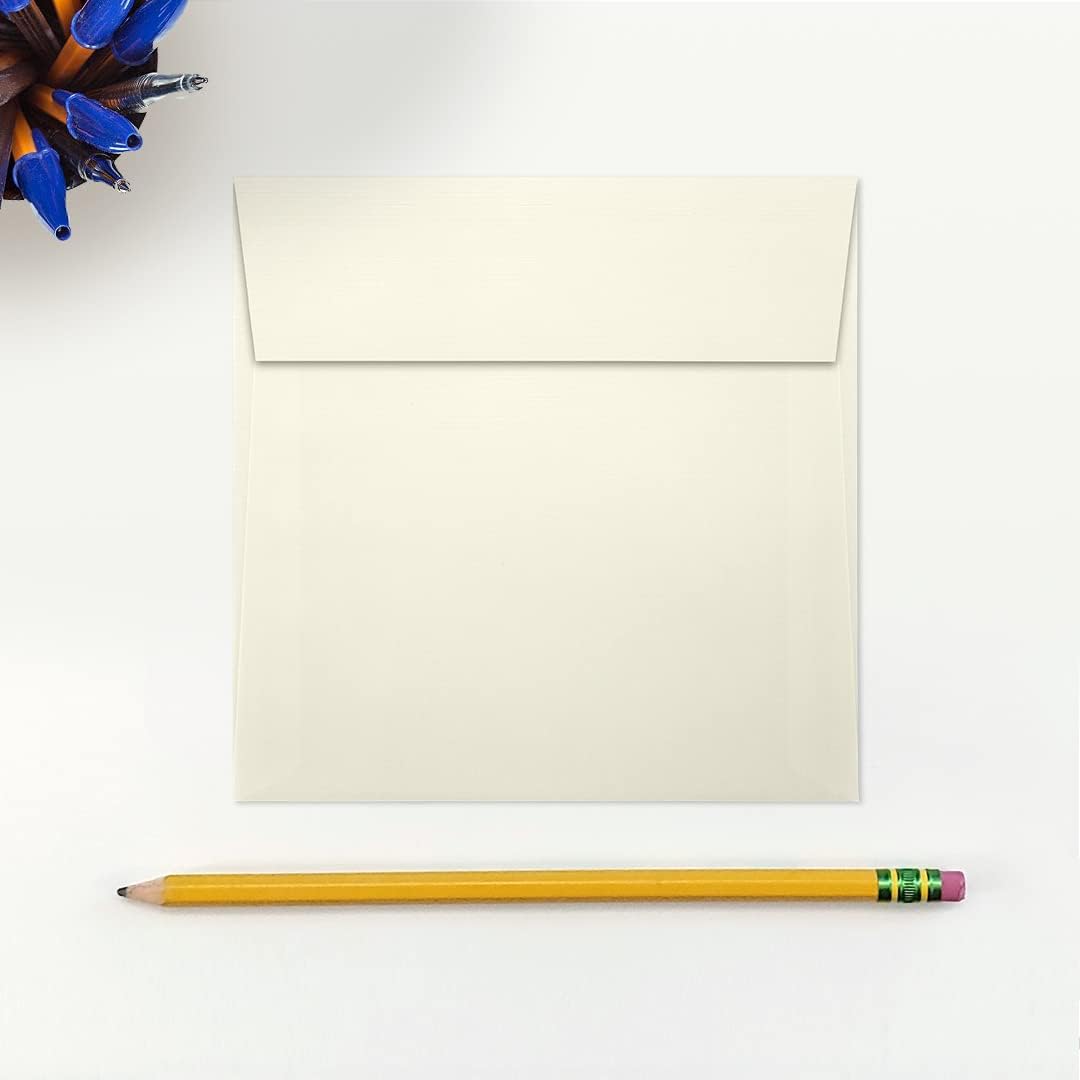 LUXPaper Square Invitation Envelopes | Peel & Press | 5" x 5" | Natural Linen | 80lb. Text | 50 Qty