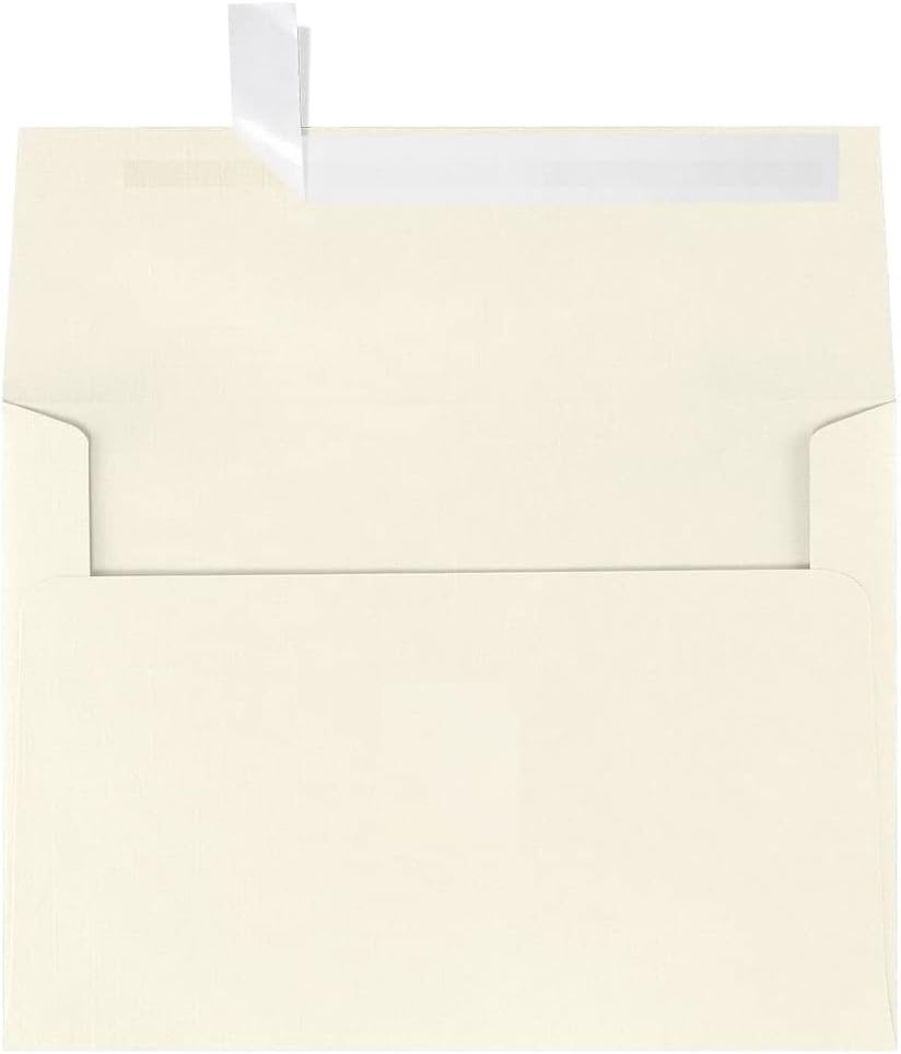 LUXPaper A7 Invitation Envelopes | Peel & Press | 5 1/4" x 7 1/4" | Natural Linen | 80lb. Text | 50 Qty