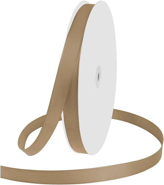 5/8" X 100 Yards Champagne Gold Grosgrain Ribbon, Premium Grosgrain Ribbon for Sewing, Gift Wrapping, Bow Making, Wedding Decor, Wrapping and More (Champagne Gold)
