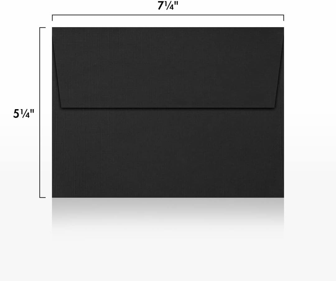 LUXPaper A7 Invitation Envelopes | Peel & Press | 5 1/4" x 7 1/4" | Black Linen | 80lb. Text | 250 Qty