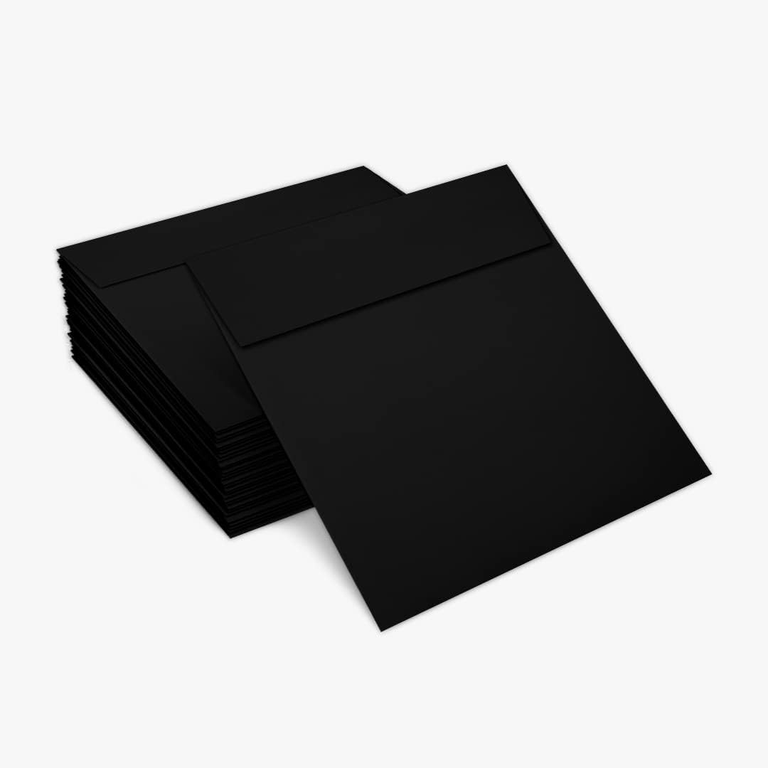 LUXPaper Square Invitation Envelopes | Peel & Press | 5" x 5" | Midnight Black | 80lb. Text | 50 Qty