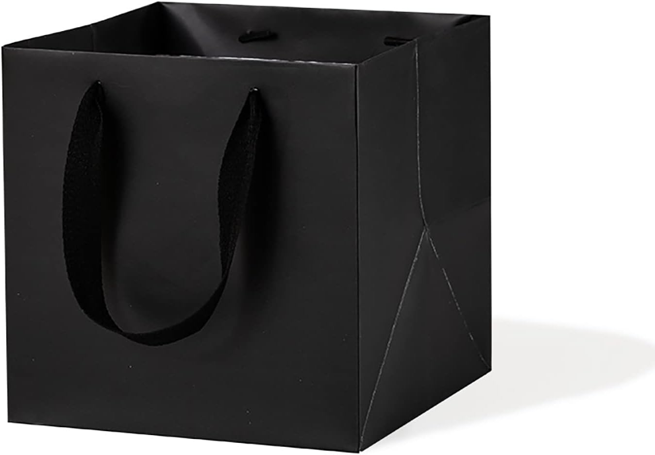 Black Paper Gift Bag 10 in Paper Gift Box Square Bottom Kraft Paper Bags with Handles for Wedding Baby Shower Birthday Party (Black, 10 x 10 x 10 in, 10 CT)