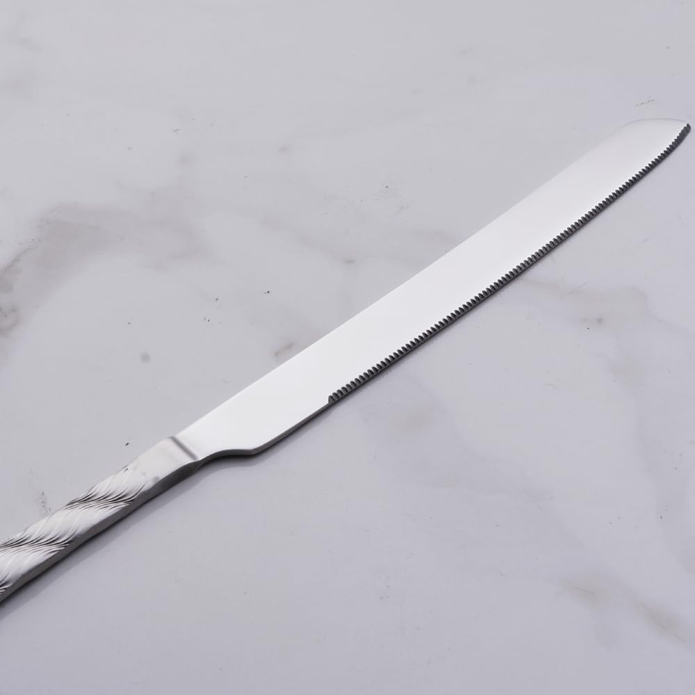 Silver Cake Cutting Set, Stainless Steel Cake Knife and Server Set, Cake Pie Cutter Set for Wedding, Birthday, Party