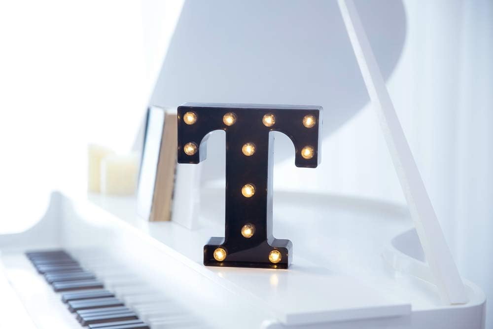 Foaky Black LED Marquee Number Lights Sign Light Up Marquee Number Lights Sign for Night Light Wedding Birthday Party Battery Powered Christmas Lamp Home Bar Decoration