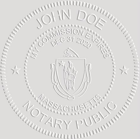 MaxMark Notary Seal Round Desk Embosser for Massachusetts State - Includes Gold Burst Seal Labels (50 Count)