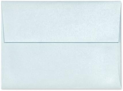 LUXPaper A7 Invitation Envelopes | Peel & Press | 5 1/4" x 7 1/4" | Aquamarine Metallic | 80lb. Text | 1,000 Qty