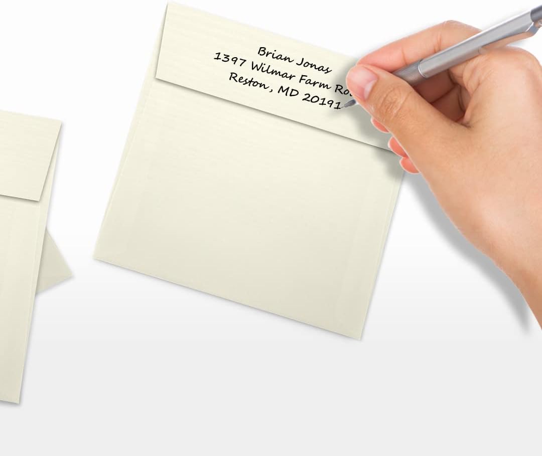 LUXPaper Square Invitation Envelopes | Peel & Press | 5" x 5" | Natural Linen | 80lb. Text | 50 Qty