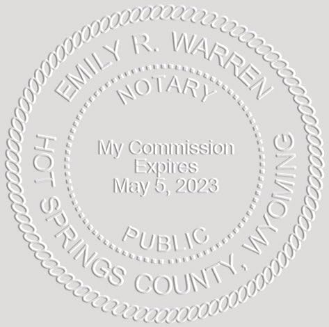 MaxMark Notary Seal Round Embosser for Wyoming State - Includes Gold Burst Seal Labels (50 Count)