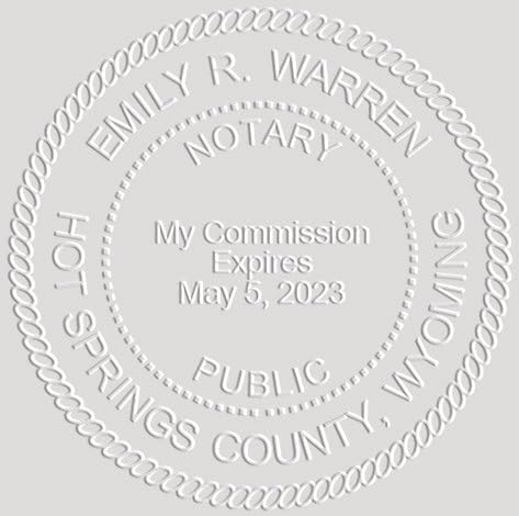 MaxMark Notary Seal Round Desk Embosser for Wyoming State - Includes Gold Burst Seal Labels (50 Count)