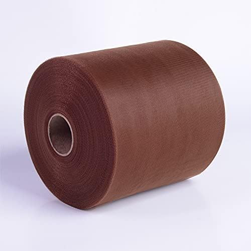 Tulle Rolls 6” by 100 Yards (300 feet) Tulle Roll Spool Fabric for DIY Tutu Skirts Wedding Baby Shower Crafts Decorations Party Supplies (Brown)