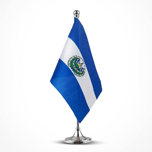 El Salvador Flag Salvadorian Flags, Small Mini Salvadorian Desk Flag, Used for Table Office Classroom Home Patriotic Events Decorations