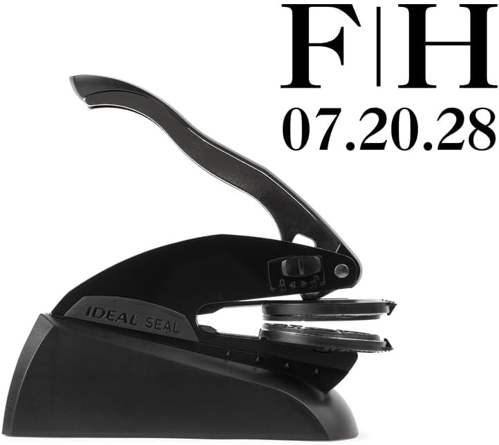 Personalized Wedding Embosser | Custom Made with Initials or Monograms for Couples | Elegant Designs for Stationery, Invitations, Napkins, and More (Design 8)