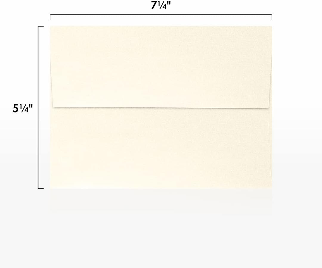 LUXPaper A7 Invitation Envelopes | Peel & Press | 5 1/4" x 7 1/4" | Champagne Metallic | 80lb. Text | 500 Qty