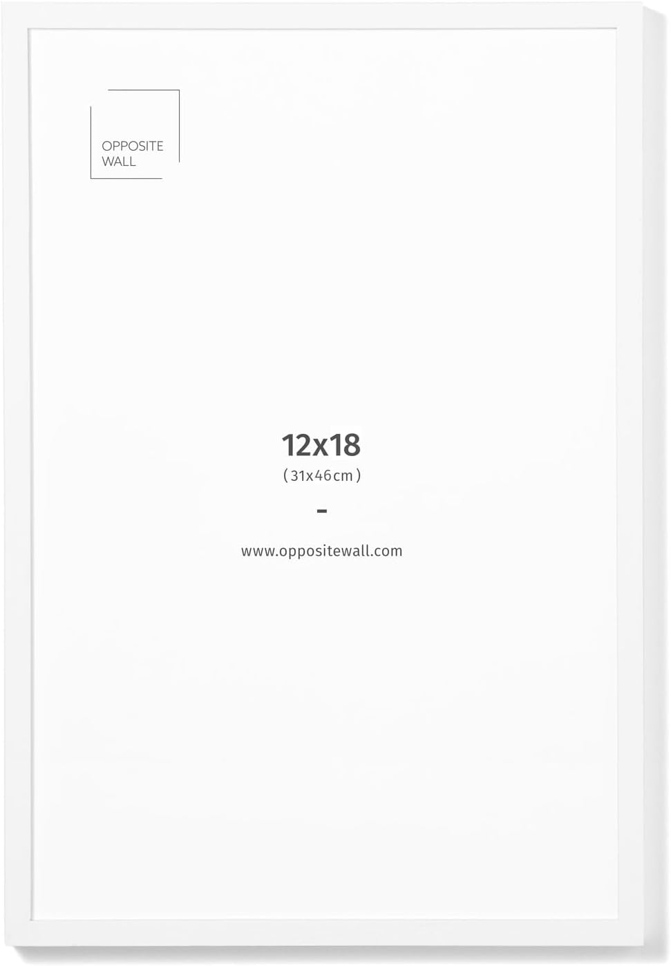 Opposite Wall - 12x18 in - White Oak Wood Picture Frame - Lightweight, Versatile & Shatterproof - Wall Hanging Poster or Photo Frame - Wall Decor for Office, Gallery & Home