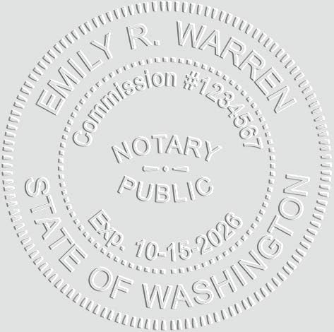 MaxMark Notary Seal Round Embosser for Washington State - Includes Gold Burst Seal Labels (50 Count)