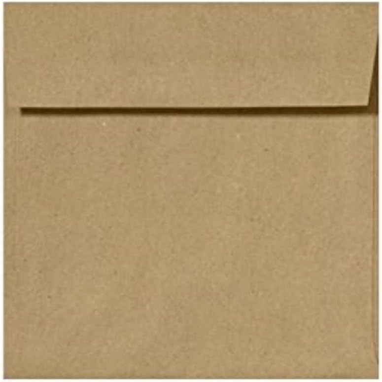 LUXPaper Square Invitation Envelopes | Peel & Press | 5" x 5" | Grocery Bag Brown | 70lb. Text | 50 Qty