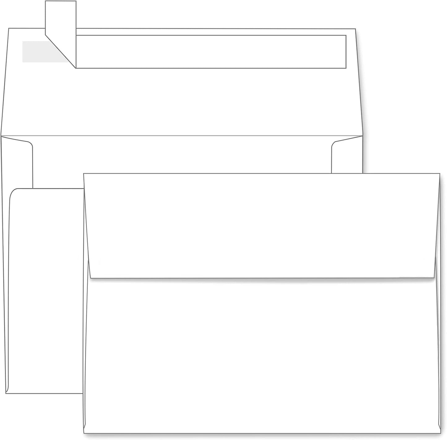 A7 White Self Seal Envelopes 100 Pack, Goefun Printable Envelopes for 5x7 Cards, Invitations, Weddings, Graduation, Photos, Baby Shower| 5.25 x 7.25 inches,120GSM