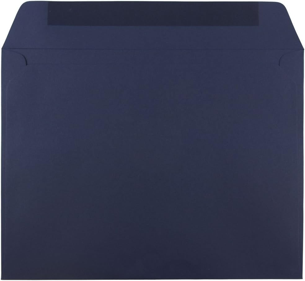 JAM PAPER 9 x 12 Booklet Premium Envelopes - Navy Blue - Bulk 250/Box