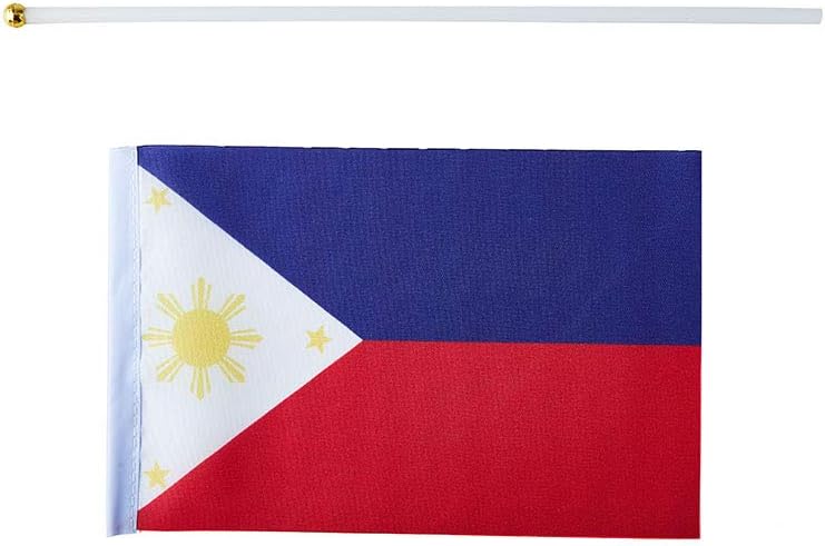 Philippines Flag Filipino Flag, Small Mini Handheld Philippines Flags on Stick, Ideal for Party Parades Sports Events Patriotic Festival Decorations