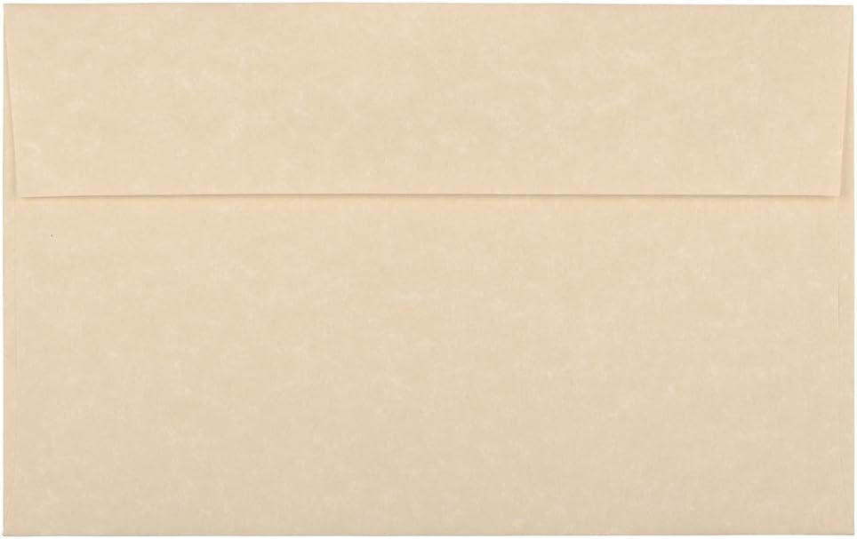 JAM PAPER A10 Parchment Invitation Envelopes - 6 x 9 1/2 - Brown Recycled - 50/Pack