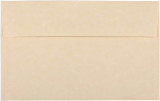 JAM PAPER A10 Parchment Invitation Envelopes - 6 x 9 1/2 - Brown Recycled - 50/Pack