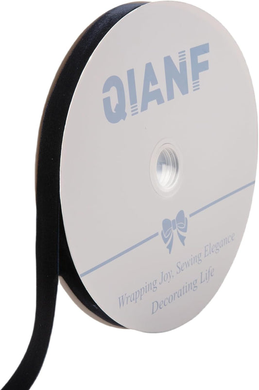 Vintage Navy Blue Velvet Ribbon Christmas Ribbon for Gift Wrapping Crafts Christmas Tree Ornaments Garland Decorations, 5/8 Inch X 25Yd