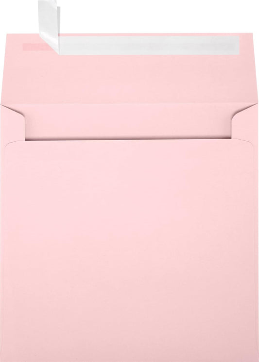 LUXPaper Square Invitation Envelopes | Peel & Press | 6 1/2" x 6 1/2" | Candy Pink | 80lb. Text | 50 Qty
