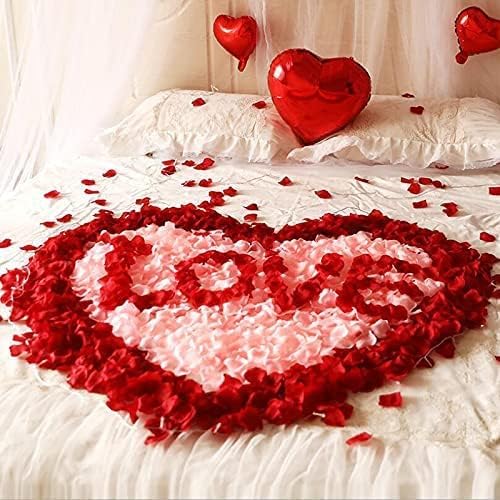 Ocharzy 1000 PCS Silk Flower Rose Petals for Wedding, Romantic Night for Her/Him Set, Artificial Fake Rose Petals for Engagement, Flower Decorations, Valentine's Day, Events, Party Decor