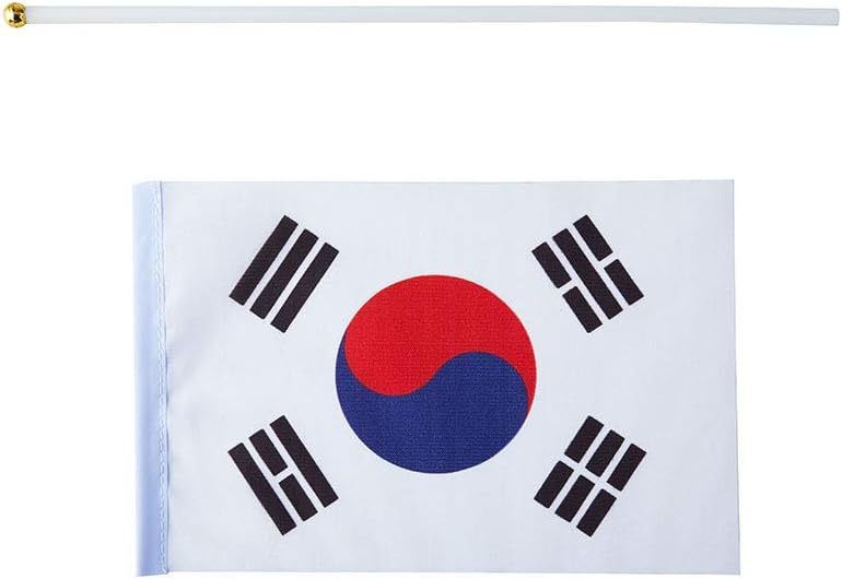 South Korea Flag South Korean Flag, Small Mini Handheld South Korea Flags on Stick, Ideal for Party Parades Sports Events Patriotic Festival Decorations