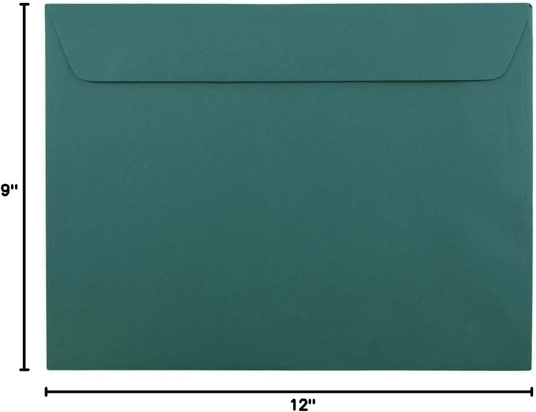 JAM PAPER 9 x 12 Booklet Premium Envelopes - Teal - 50/Pack