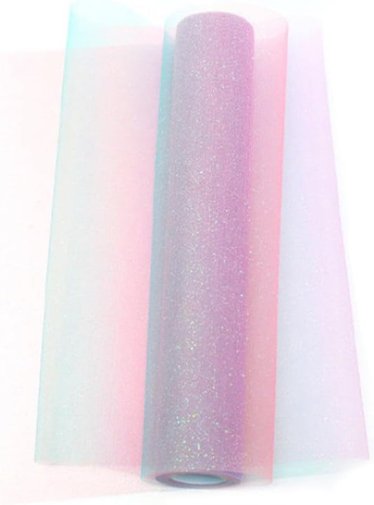 Pastel Tulle Organza Fabric Rolls 12" by 10 Yards Colored Sheer Fabric Ribbon for Table Runner DIY Tutu Skirt Birthday Party Wedding Decorations Christmas Craft Packaging Supplies
