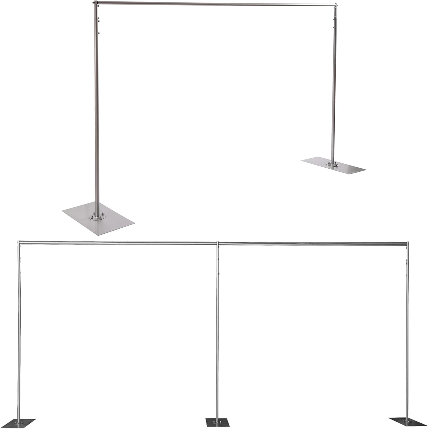 20ft x 10ft Adjustable Telescopic Heavy Duty Portable Pipe and Drape Backdrop Stand Photography Background Party Event Wedding Decoration Exhibition Trade Show Photo Studio Support Equipment